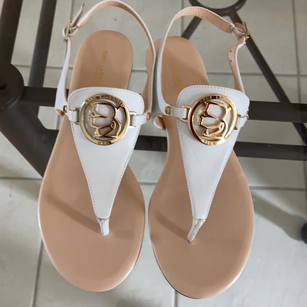Karl Lagerfeld leather sandals, new, size 6 1/2